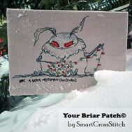 Funny Moth Merry Xmas  cross stitch pattern