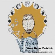 Owl with Teapot cross stitch pattern