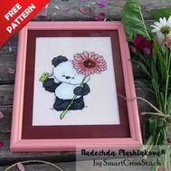 Cute Panda Free cross stitch pattern