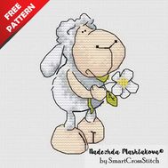 Cute Sheep Free cross stitch pattern