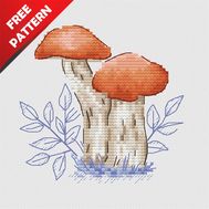 Mushrooms Free cross stitch pattern