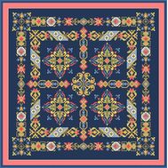 vintage cross-stitch pattern that features colorful ornament