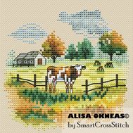 Rural landscape #1 cross stitch pattern