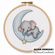 Sleeping Elephant cross stitch pattern