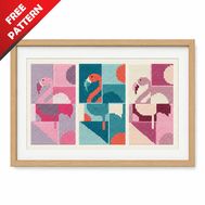 Flamingo Abstraction Free cross stitch pattern