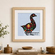 Flower Goose cross stitch pattern