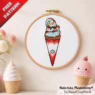Ice Cream Cone Free cross stitch pattern