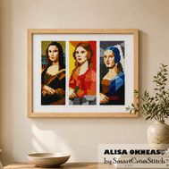 Paintings with Ladies cross stitch pattern