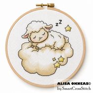 Sleeping Lamb cross stitch pattern