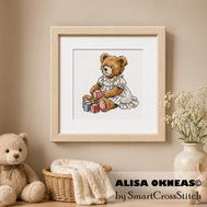 Teddy Bear Girl 2 cross stitch pattern