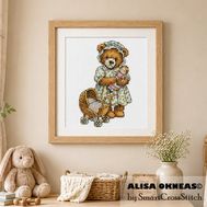 Teddy Bear Girl 1 cross stitch pattern