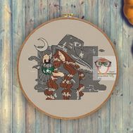 Witch & Oracle Halloween cross stitch pattern