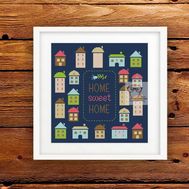 Free Cross Stitch pattern ''Home Sweet Home"