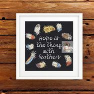 Hope Feathers quotes cross stitch inspirational pattern