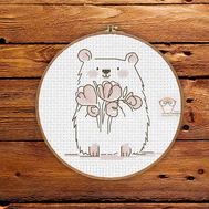 Marshmallow Teddy Bear Cross stitch pattern}