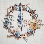 Sea Cross Stitch pattern Wreath Summer Memories  framed