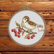 Sparrow Cross stitch pattern Mini Pattern}