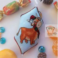 Christmas Bull Embroidery Pattern