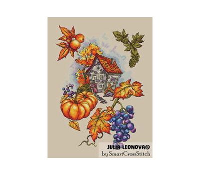 Autumn House Sampler cross stitch chart