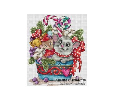 Christmas Mouse cross stitch chart