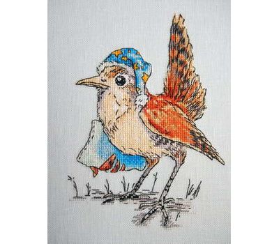 Wren bird cross stitch design