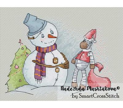 Zebra and Snowman cross stitch chart