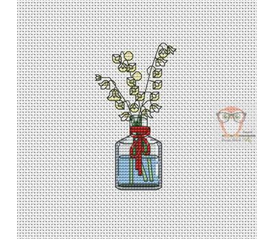 Vase with flowers cross stitch chart