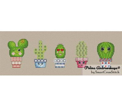 Cactuses cross stitch chart