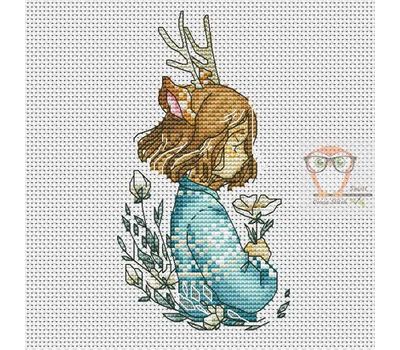 Deer girl #2 cross stitch chart