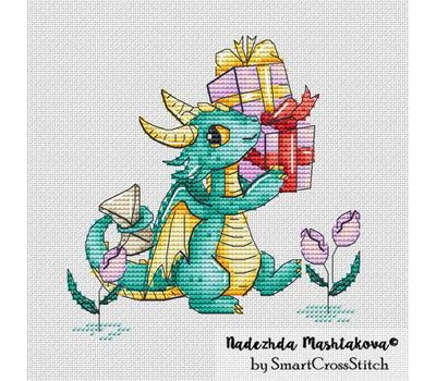 Dragon with Gifts cross stitch срфке