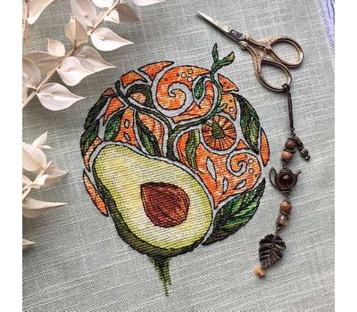 Floral cross stitch pattern Avocado
