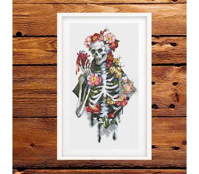 Flower Skeleton cross stitch chart