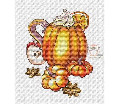 Pumpkin tea cross stitch chart
