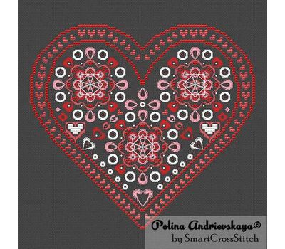 Heart Ornament cross stitch chart