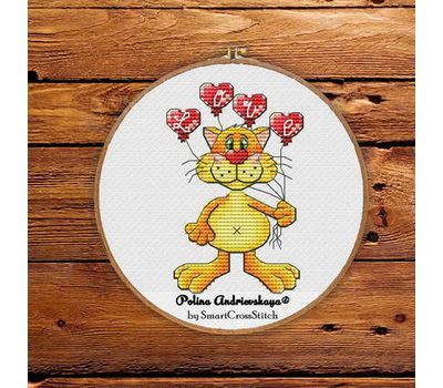Love cat cross stitch pattern
