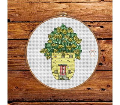 Pot House cross stitch pattern