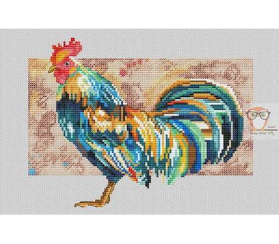 Rooster cross stitch chart