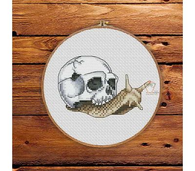 Skull Snail cross stitch pattern