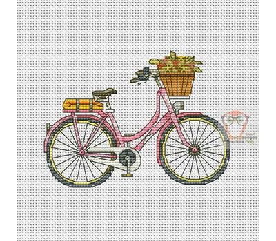 Spring bicycle cross stitch chart