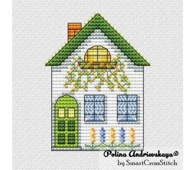 Green House cross stitch chart