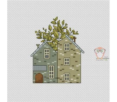 Spring houses cross stitch chart