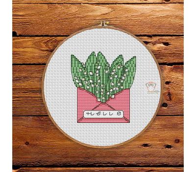 Lilies of the valley with  cross stitch pattern