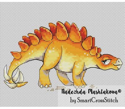 Stegosaurus cross stitch chart