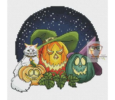 Pumpkin Trio cross stitch chart