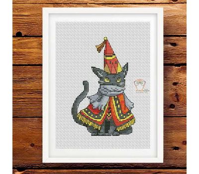Wizard Cat #1 cross stitch pattern