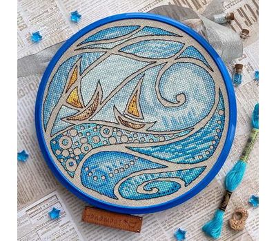 Wave cross stitch pattern Boat