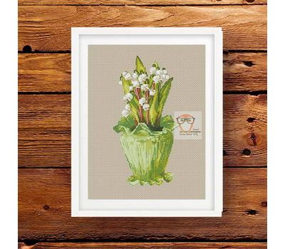 Lilies of the valley cross stitch pattern
