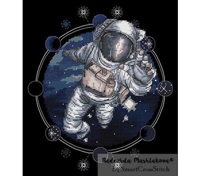 Space Astronaut cross stitch pattern