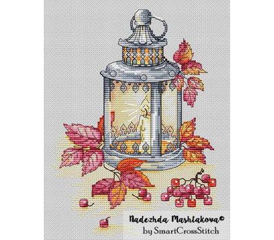 Autumn lantern cross stitch chart