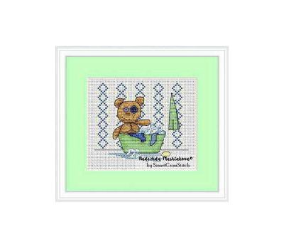 Teddy Bear in Bath cross stitch pattern